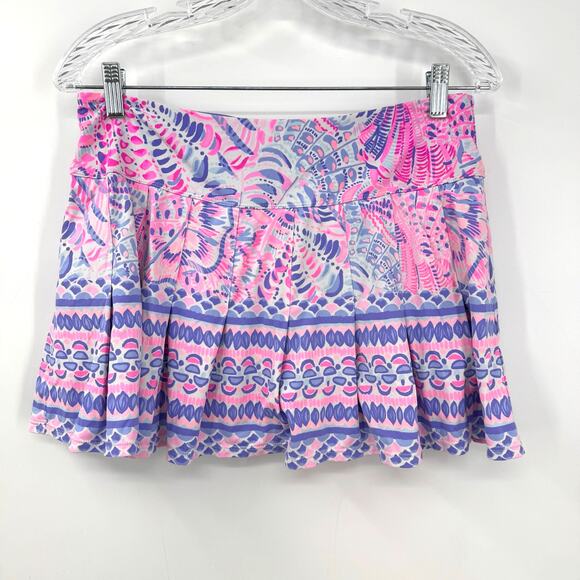 Lilly Pulitzer Luxletic Skort M Annora Sea You Soon Raz Berry Pleated Tennis - Picture 1 of 9